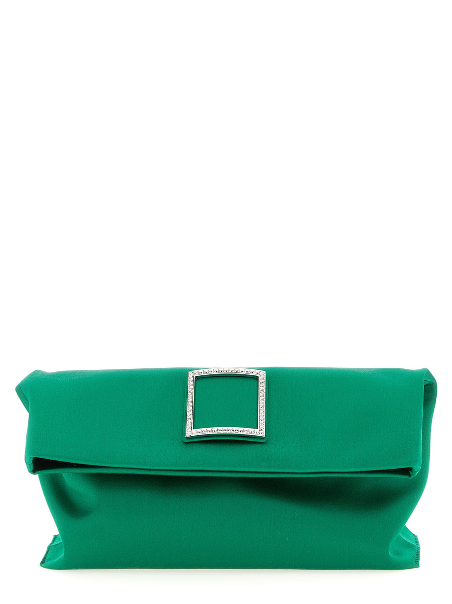 Roger Vivier 67% viscose clutch in green