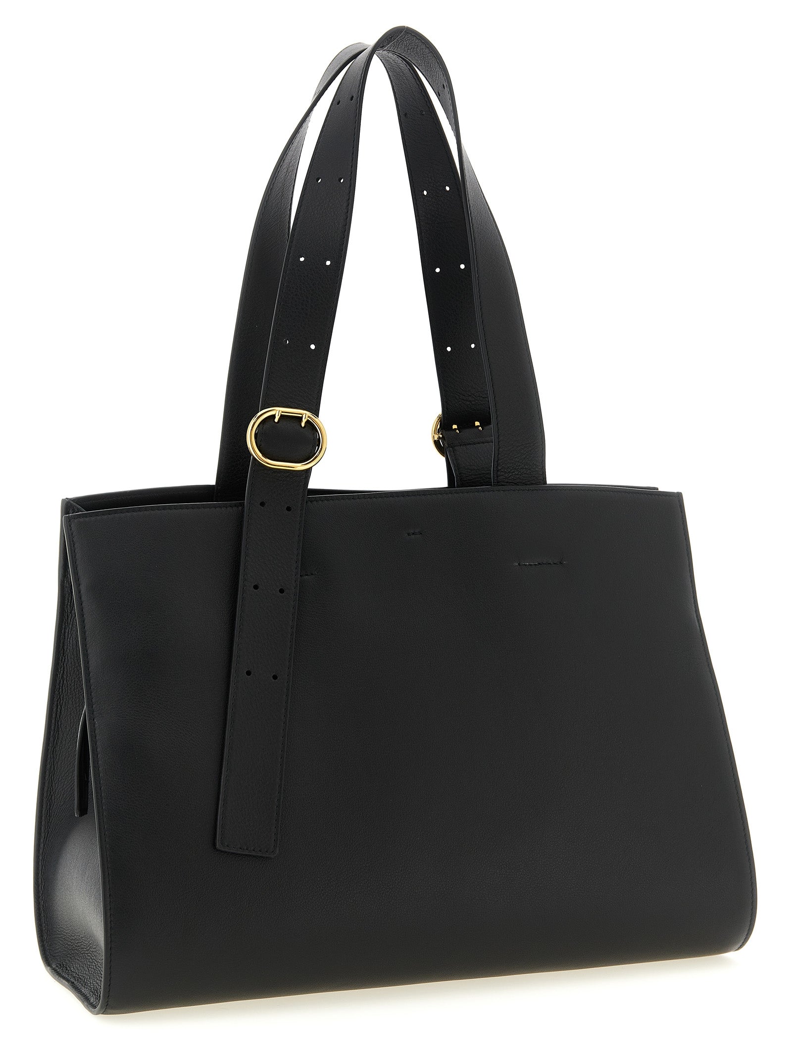 Jil Sander 100% Calfskin Leather tote bag in black — view 2