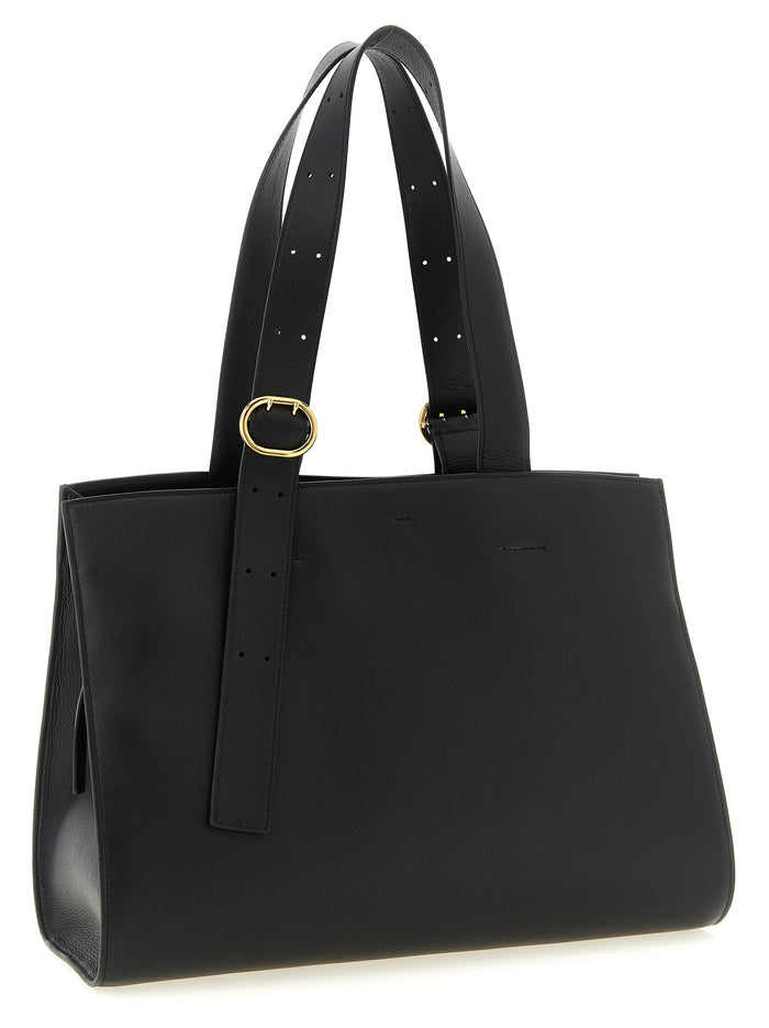 Jil Sander 100% Calfskin Leather tote bag in black — view 2