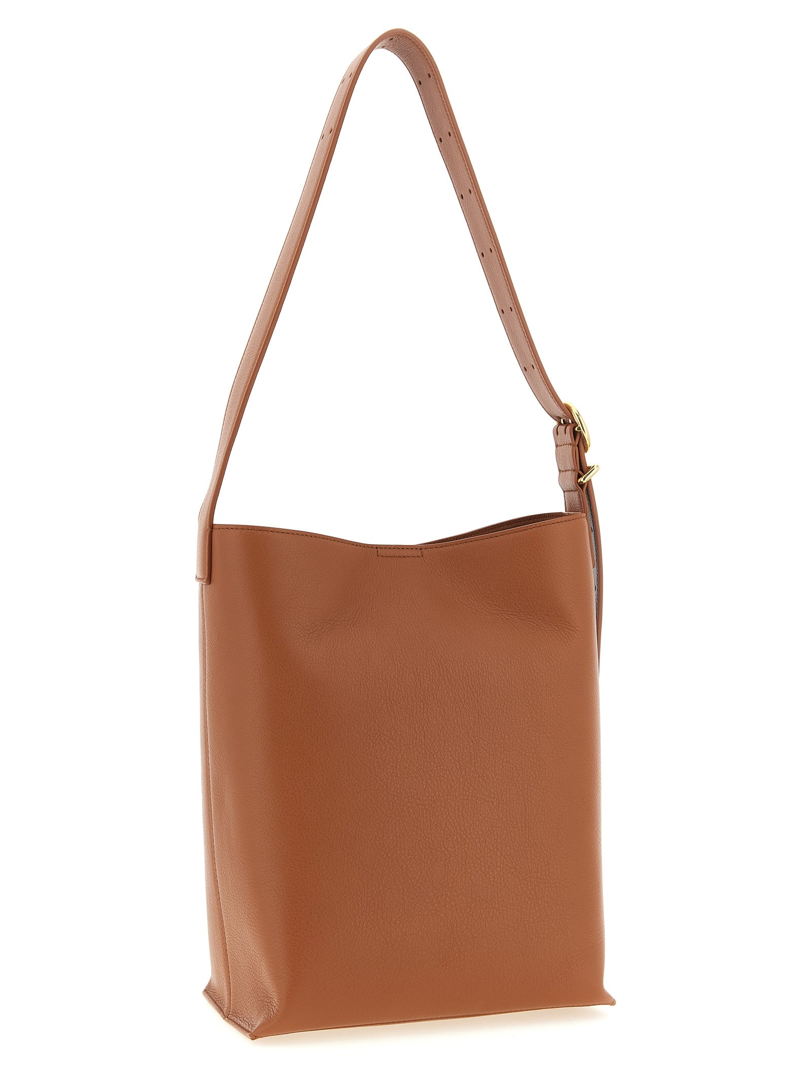 Jil Sander 100% calfskin leather shoulder bag in brown — view 2