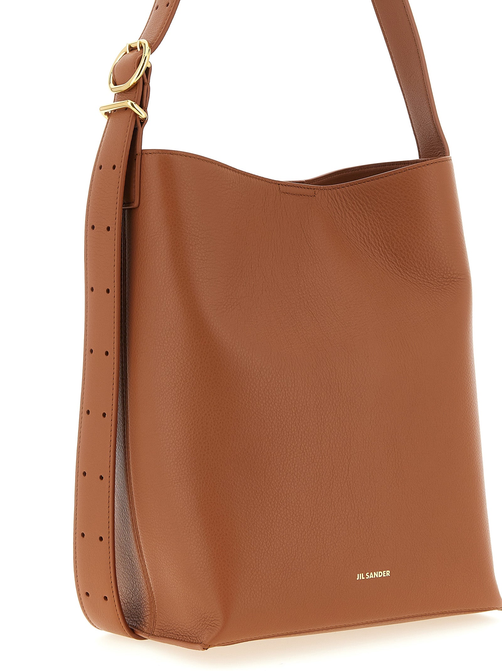 Jil Sander 100% calfskin leather shoulder bag in brown — view 3