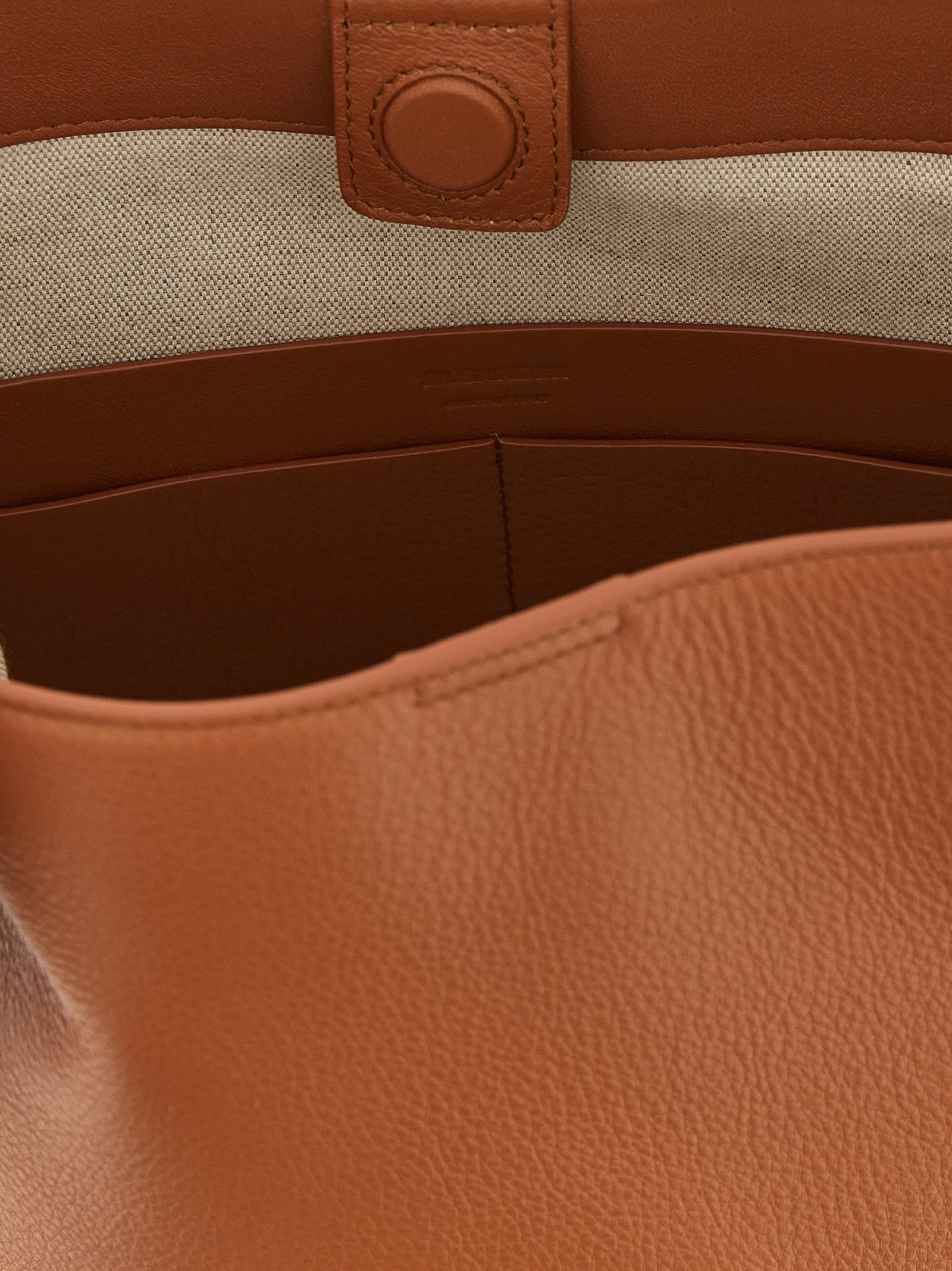 Jil Sander 100% calfskin leather shoulder bag in brown — view 4