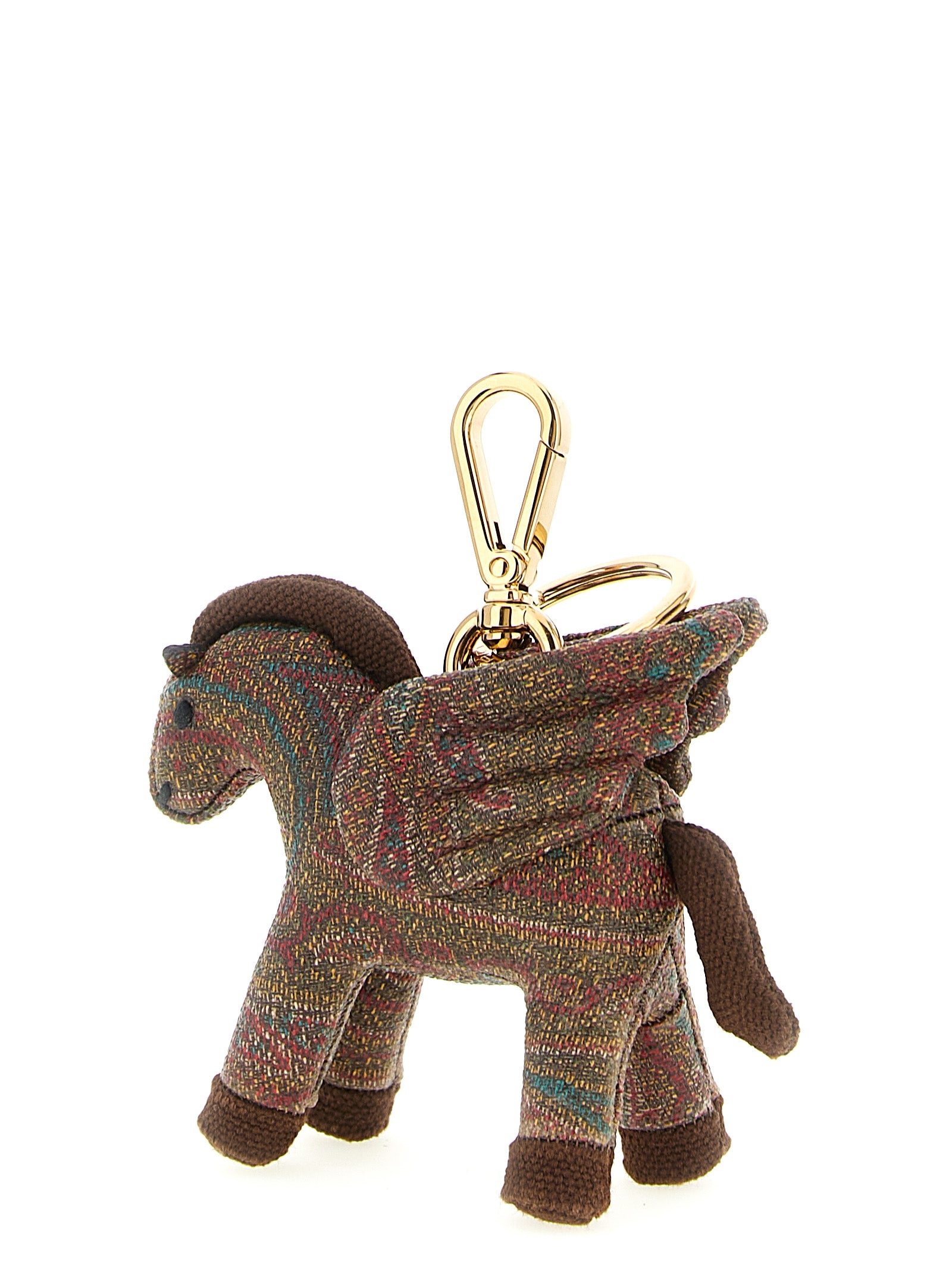 Etro 76% Cotton keychain charm in brown — view 2