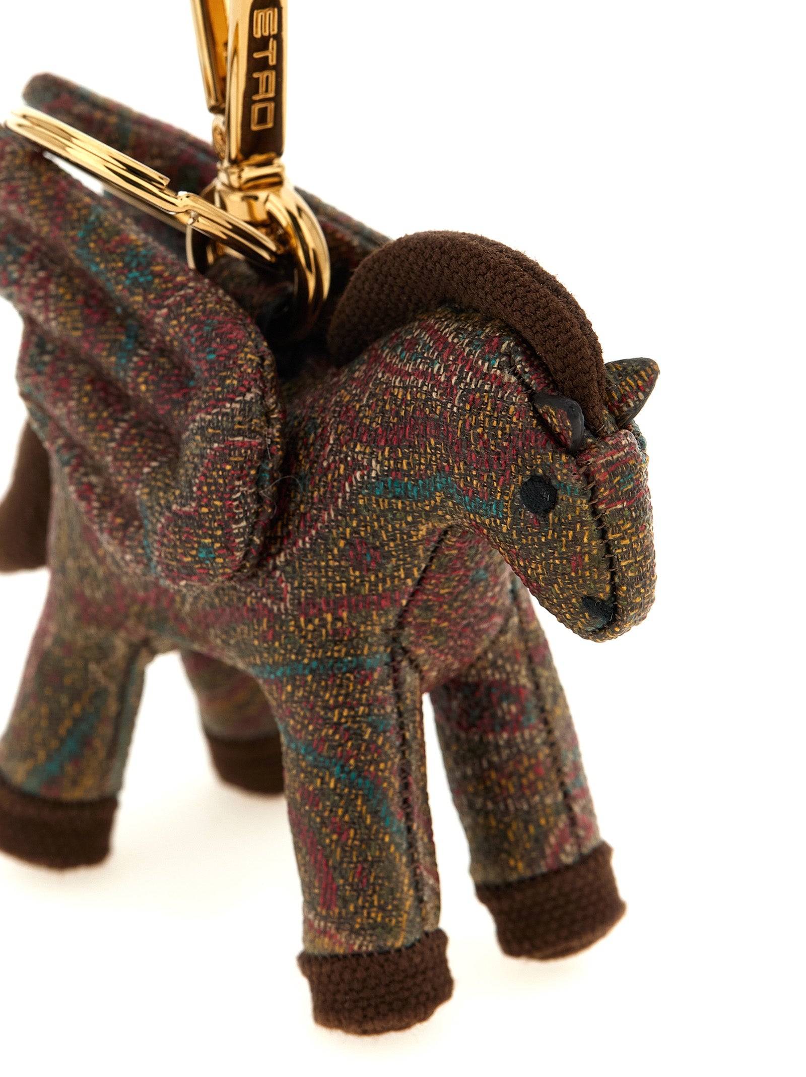 Etro 76% Cotton keychain charm in brown — view 3