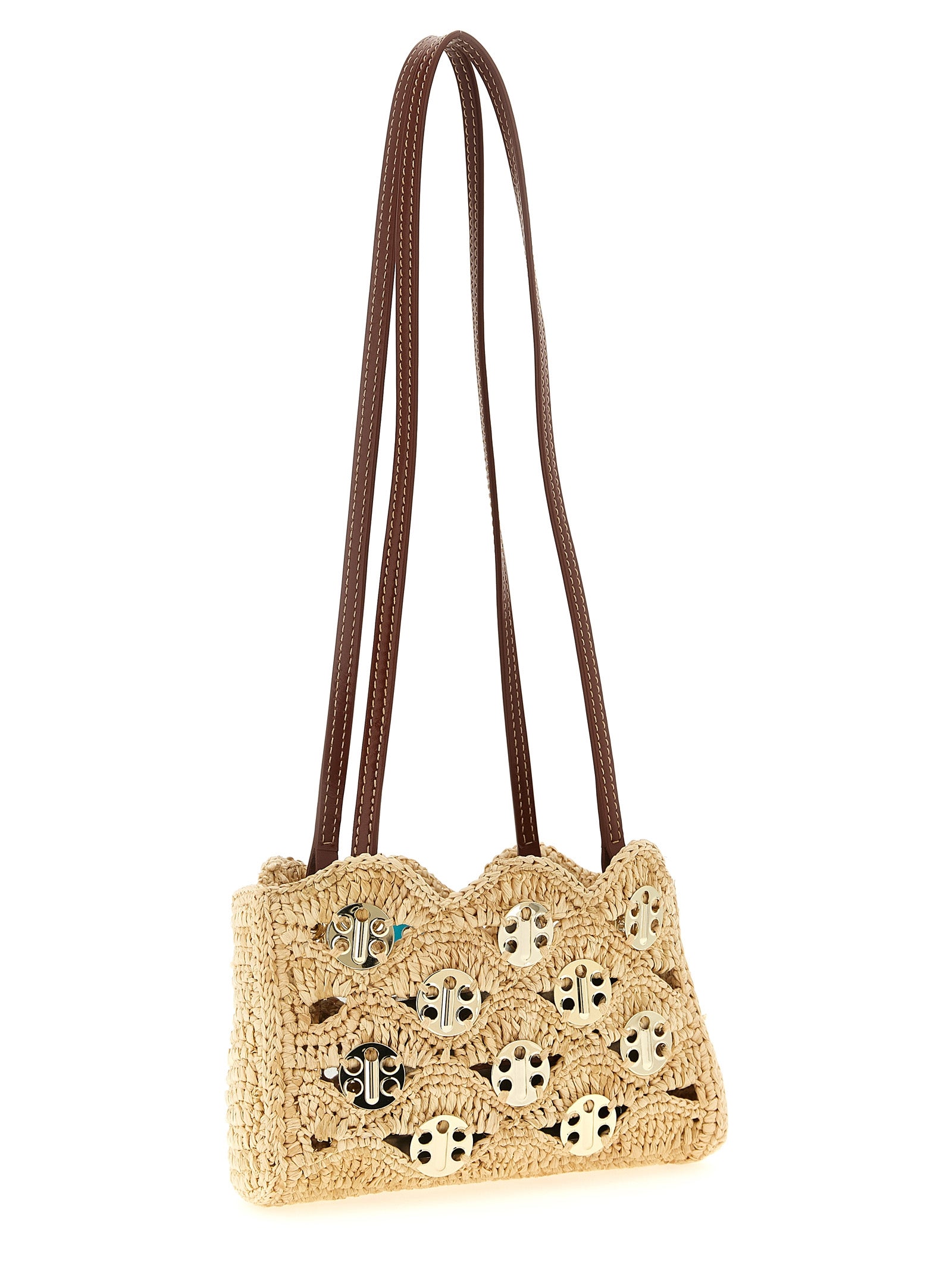 Beige Ramie Shoulder Bag