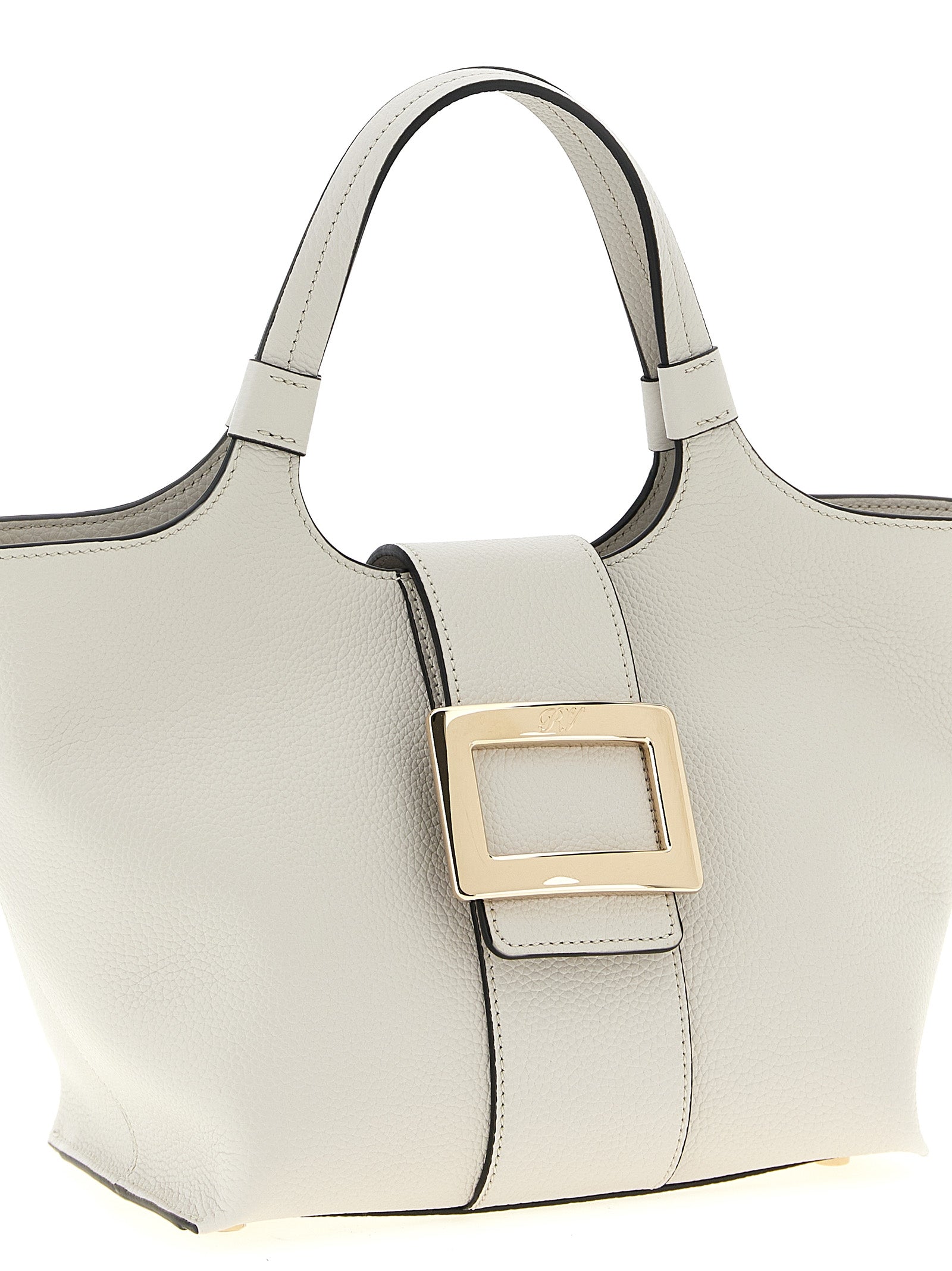 Roger Vivier 100% calfskin leather (Bos Taurus) tote bag in gray — view 3