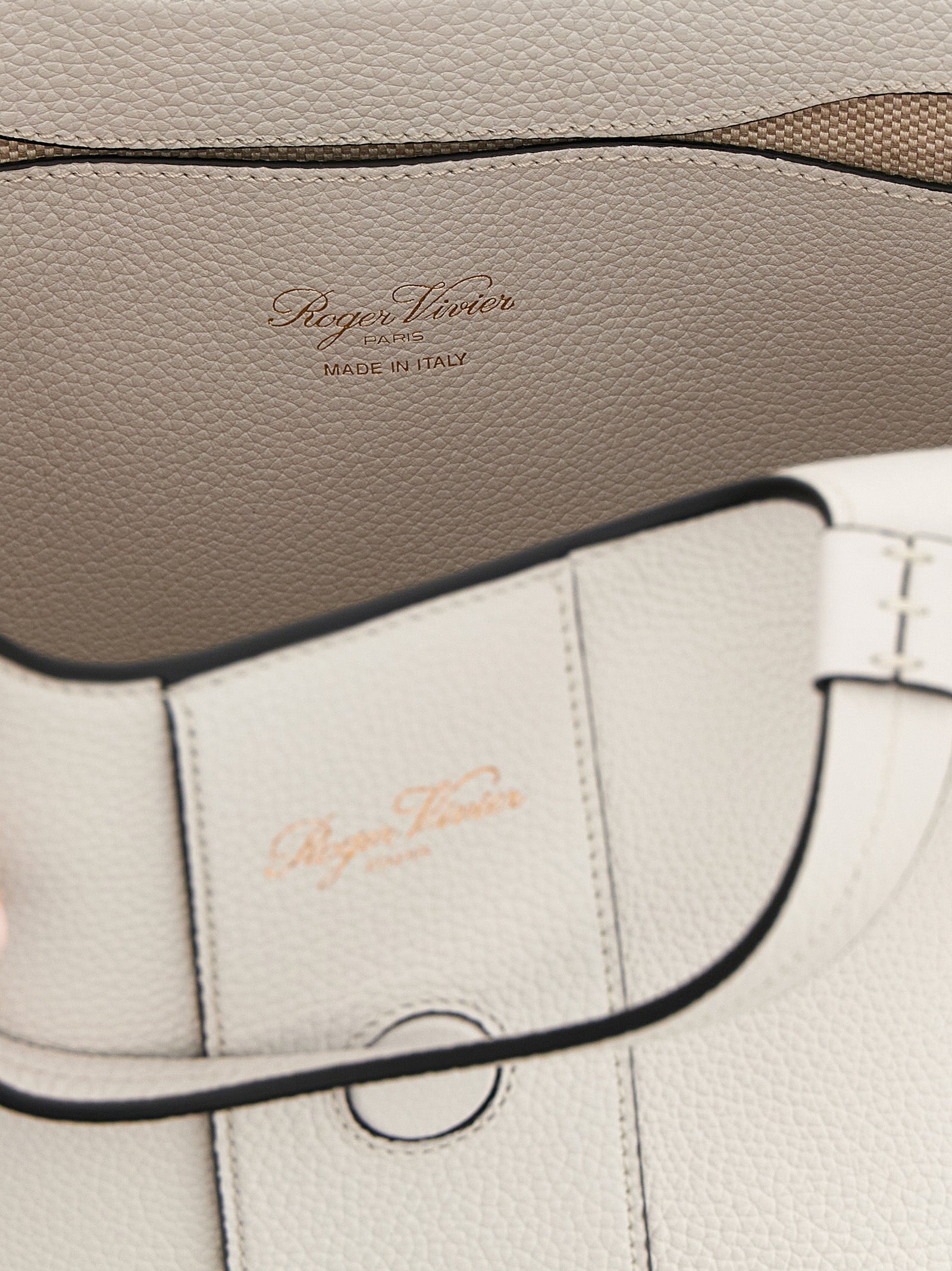 Roger Vivier 100% calfskin leather (Bos Taurus) tote bag in gray — view 4