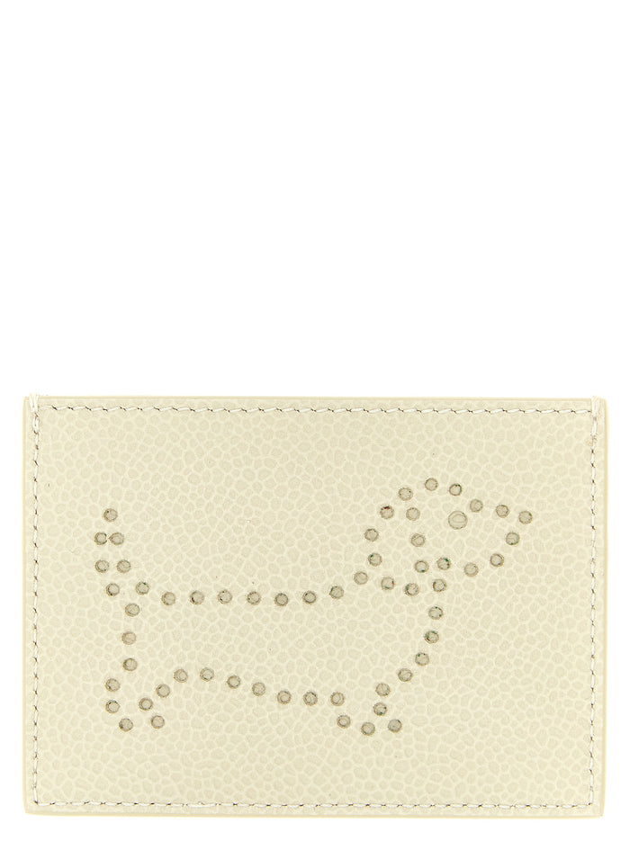 Thom Browne 100% Calfskin Leather card case in beige — view 2
