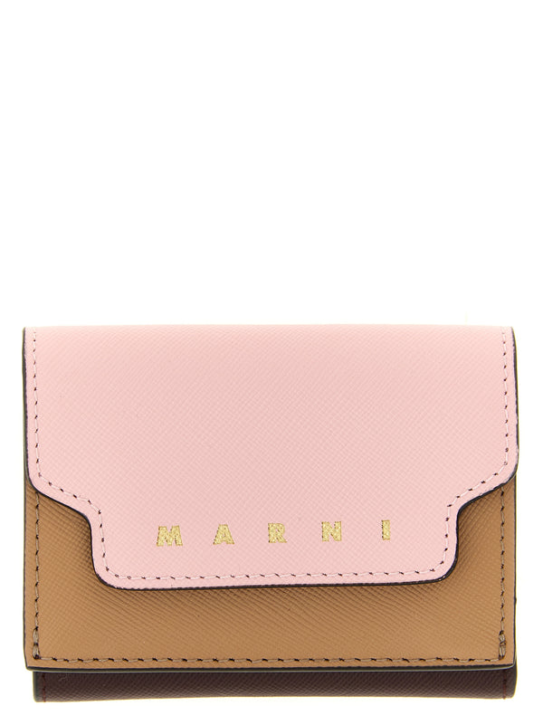 Marni 100% calfskin leather card case in pink