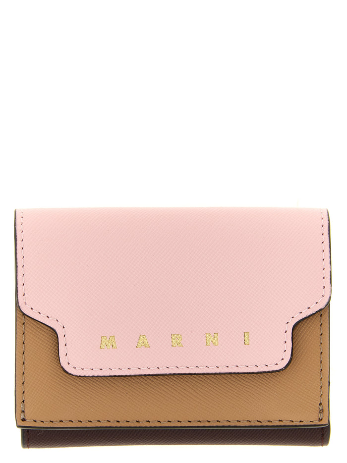 Marni 100% calfskin leather card case in pink