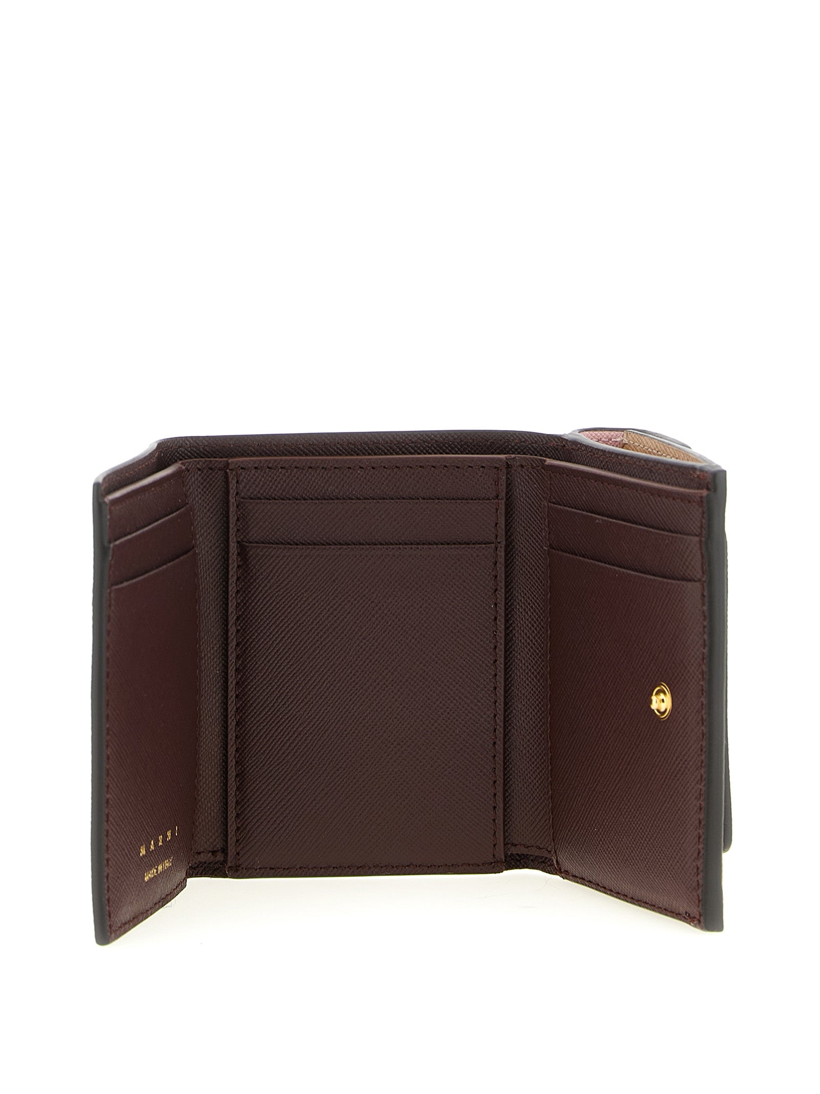 Marni 100% calfskin leather card case in pink — view 3