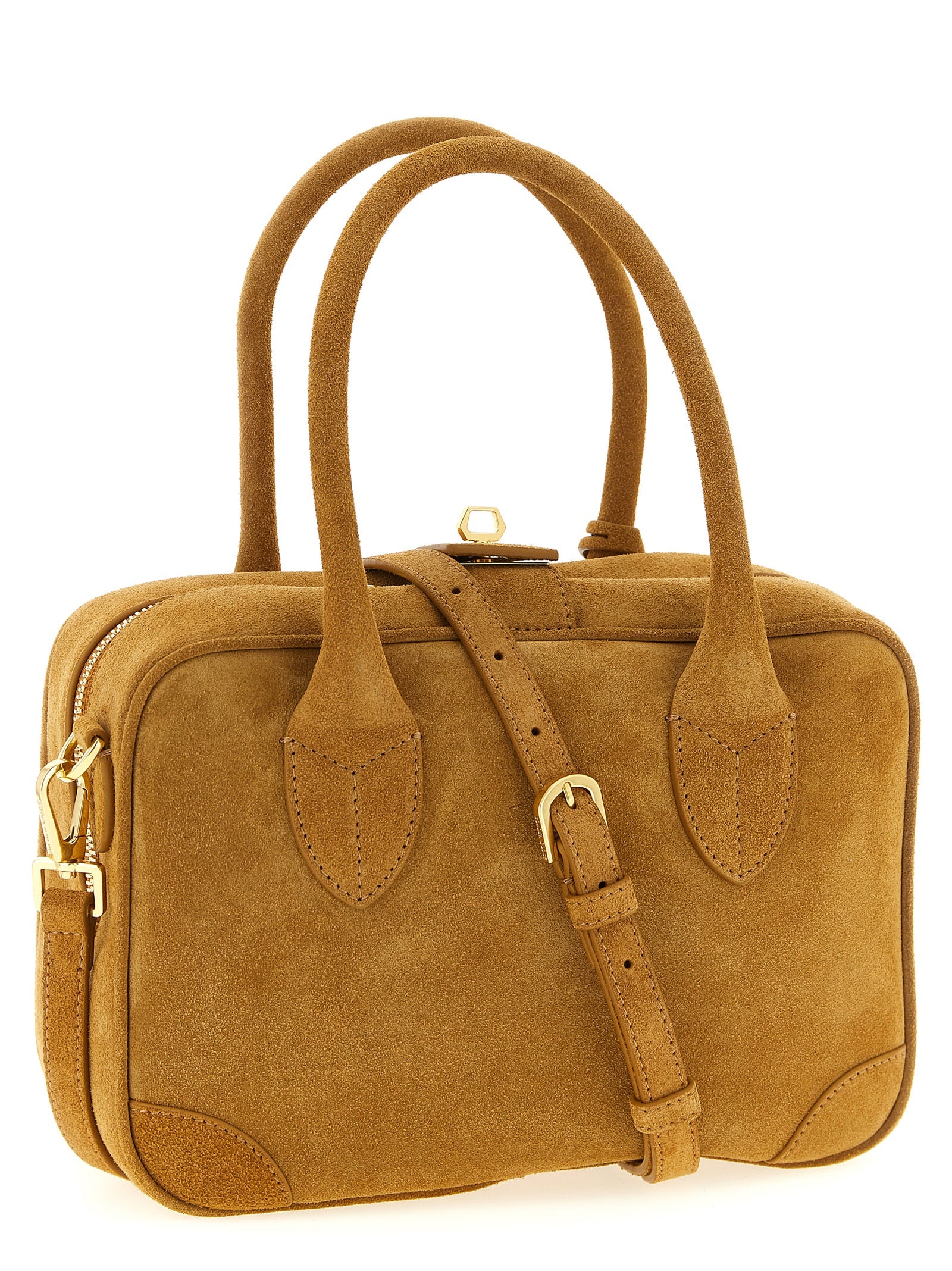 Beige Cowhide Handbag Bag