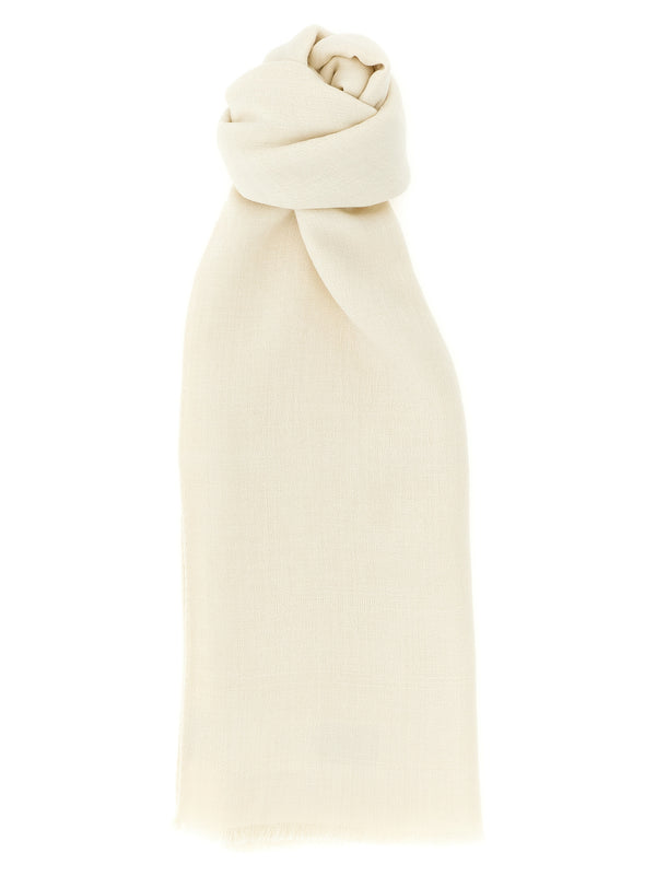 Max Mara 79% wool scarf in beige