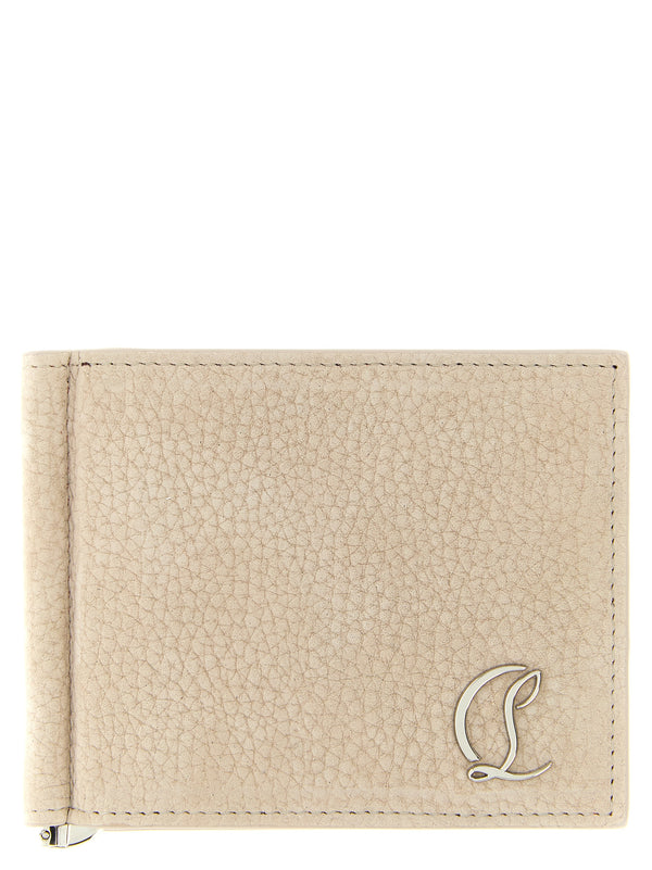 Christian Louboutin 100% Calfskin Leather wallet in beige