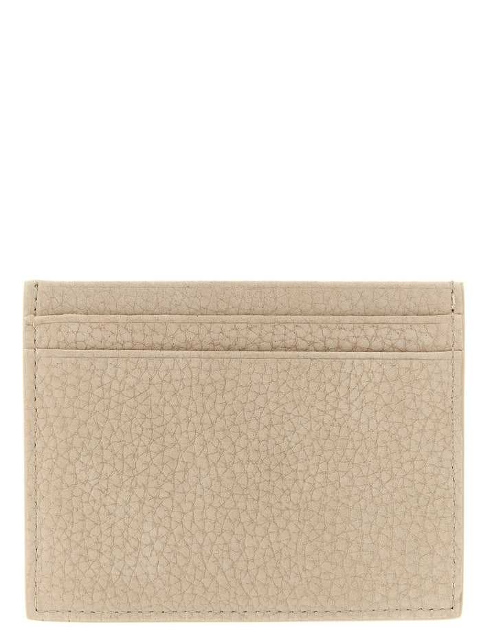 Christian Louboutin 100% calfskin leather card case in beige — view 2