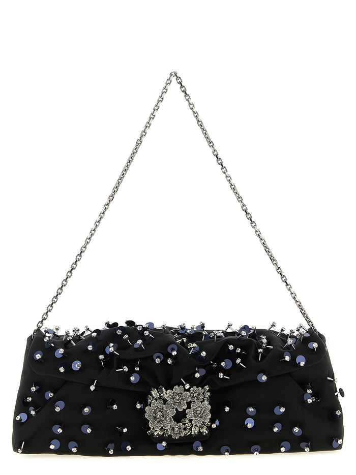Black Viscose Clutch Bag