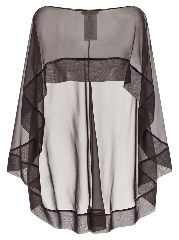 Alberta Ferretti 100% silk shawl in brown