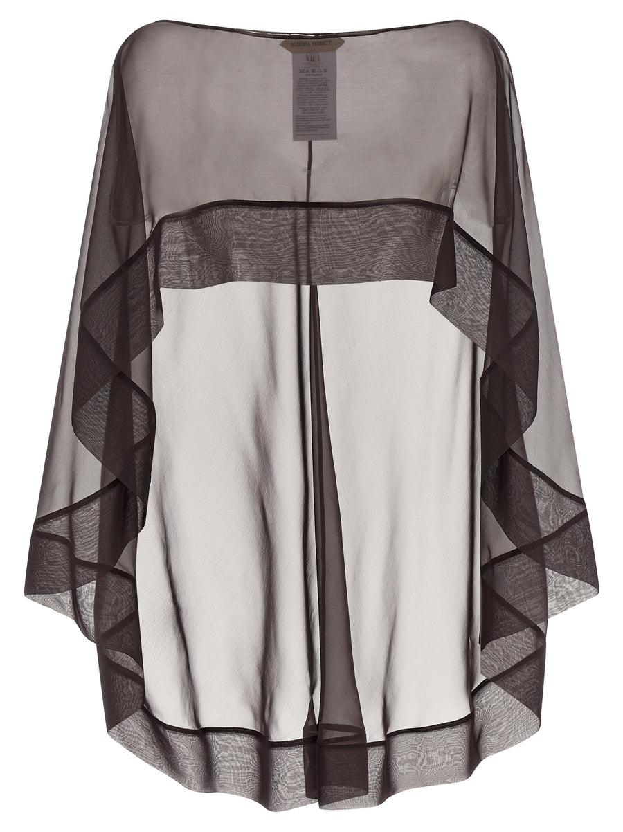 Alberta Ferretti 100% silk shawl in brown