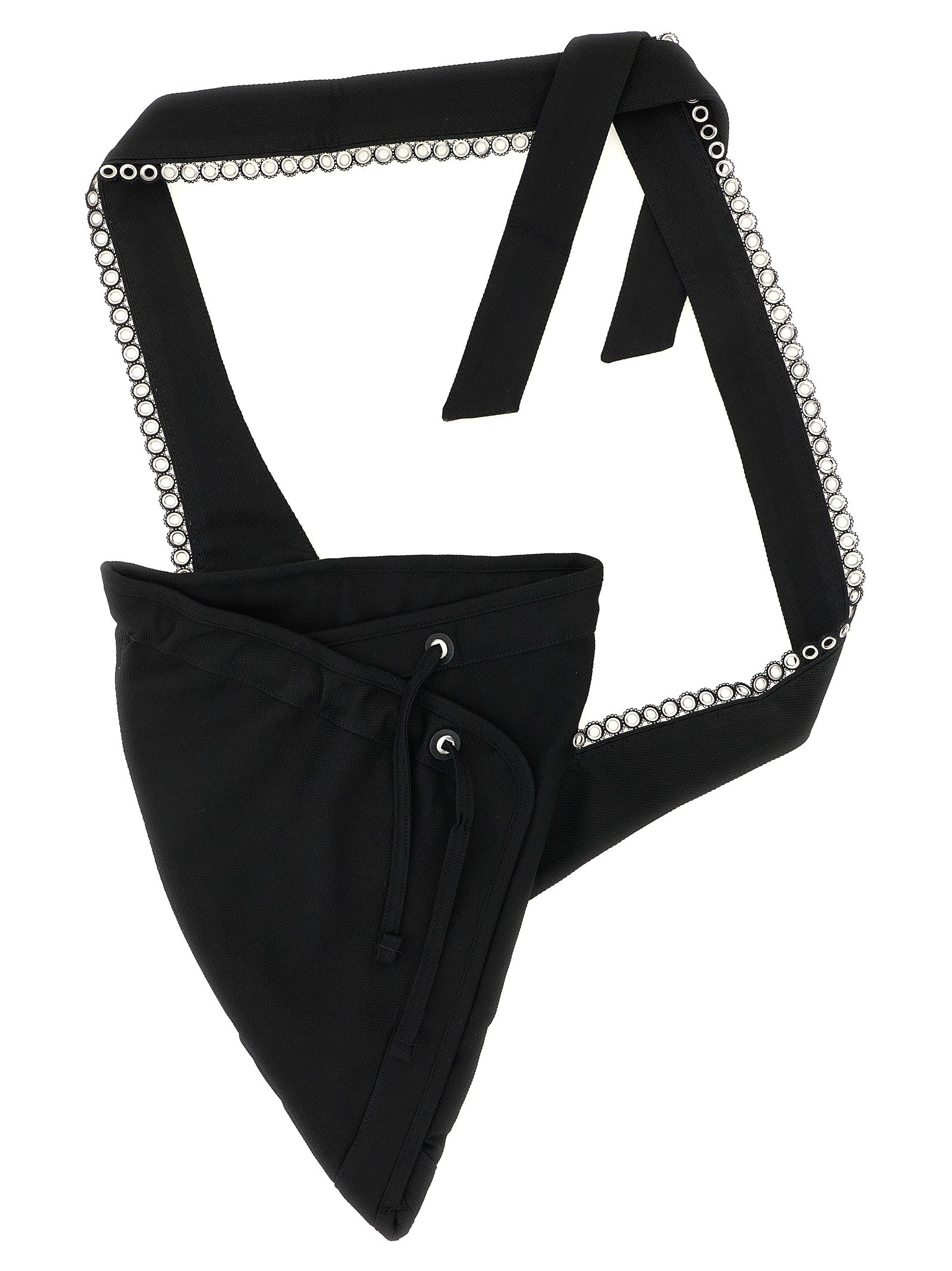 Black Cotton Crossbody Bag