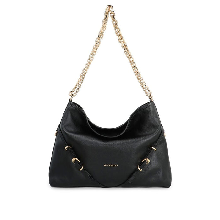 Black Calfskin Shoulder Bag