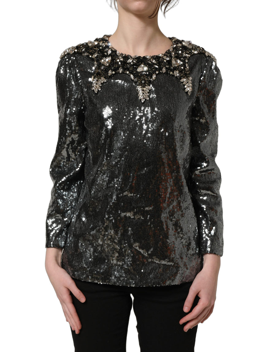 Dolce & Gabbana 80% Polyester blouse in gray