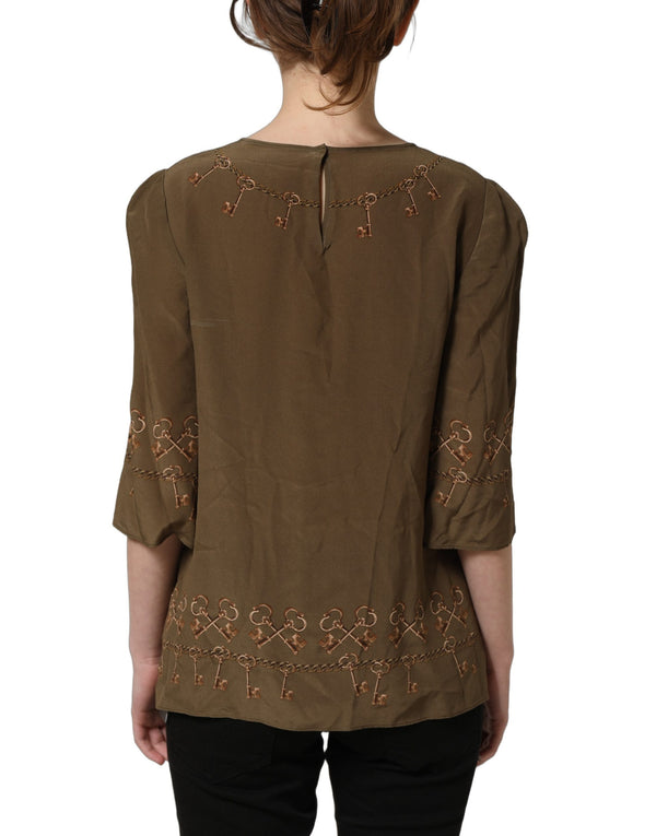 Dolce & Gabbana 100% Silk blouse in brown