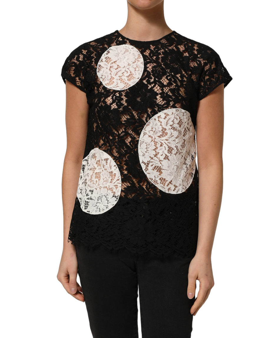 Dolce & Gabbana 54% Cotton 38% Viscose 11% Nylon blouse in black