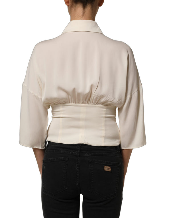 Dolce & Gabbana 94% Silk blouse in white