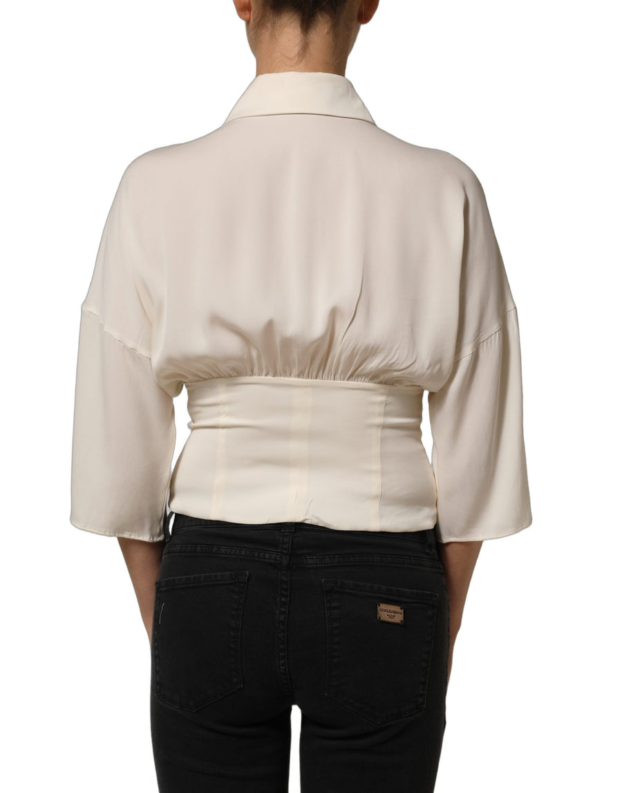 Dolce & Gabbana 94% Silk blouse in white