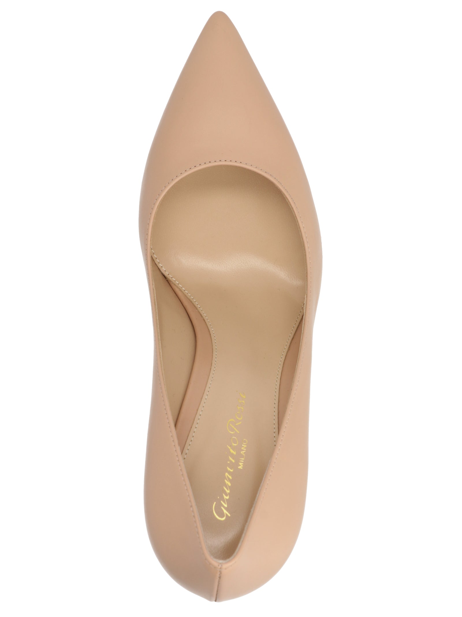 Gianvito Rossi 100% calfskin leather pump in beige — view 3