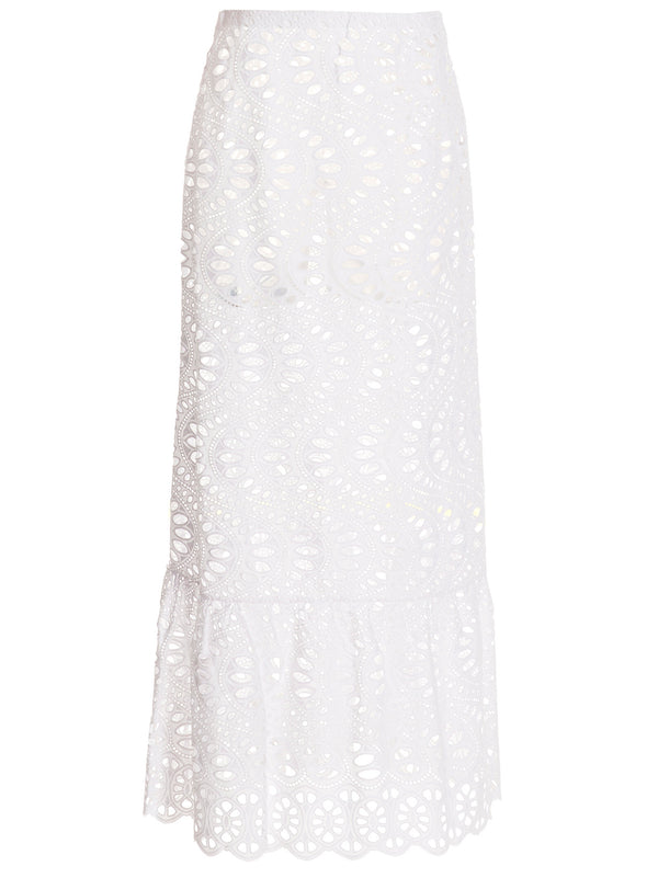 Giambattista Valli 100% Cotton skirt in white