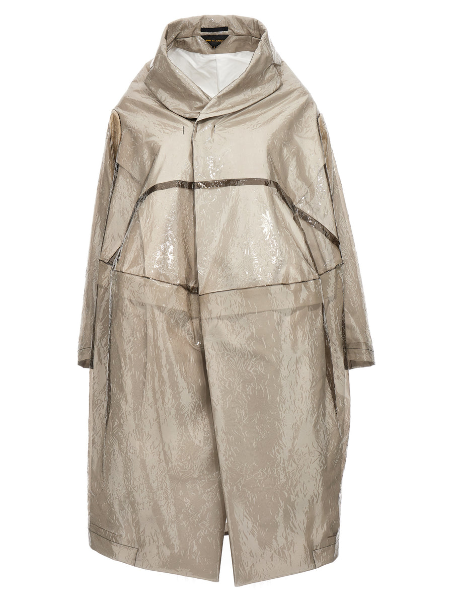 Comme des Garçons 100% Polyurethane coat in gray