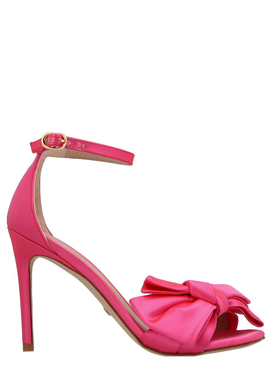 Stuart Weitzman 100% satin heel sandal in pink
