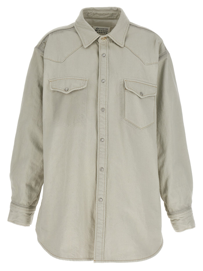 Maison Margiela 100% cotton overshirt in white