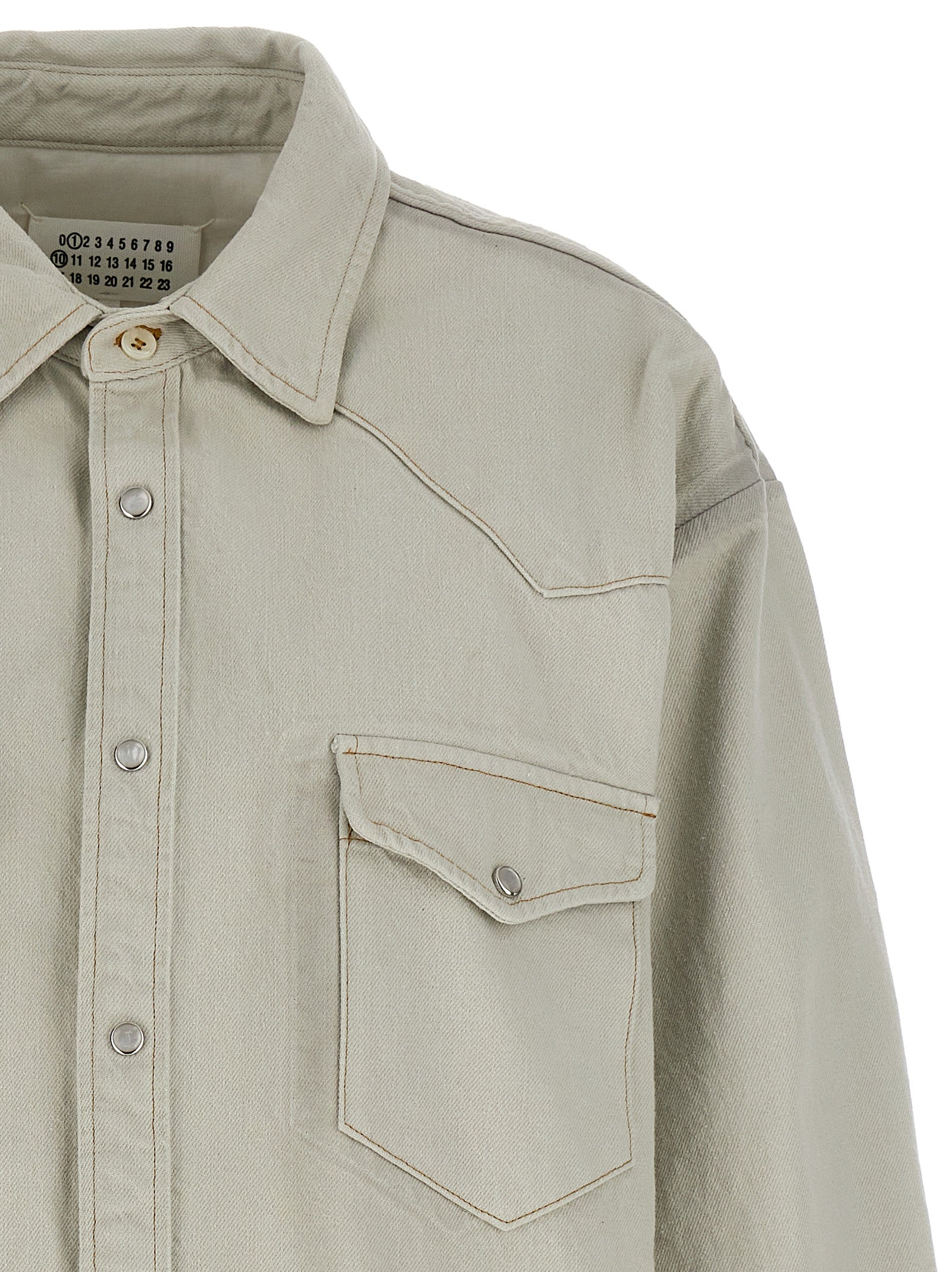 Maison Margiela 100% cotton overshirt in white — view 3