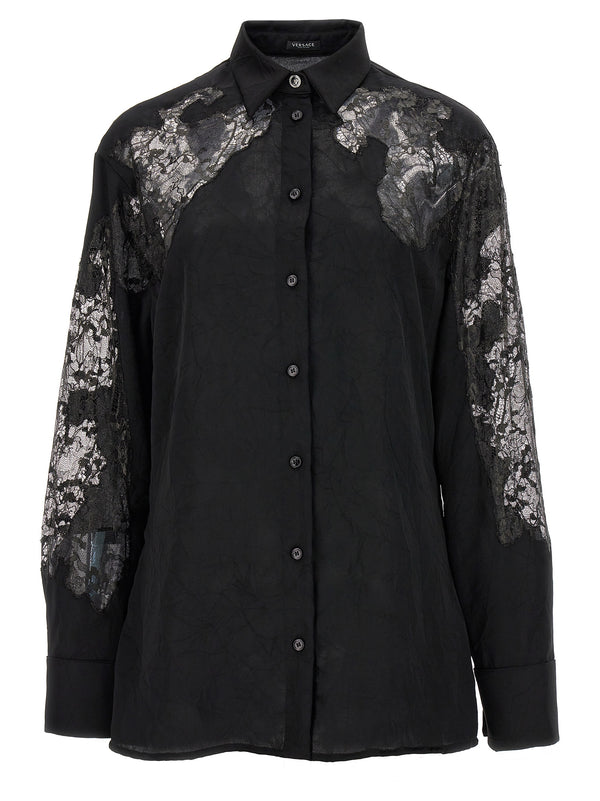 Versace 100% Polyester blouse in black