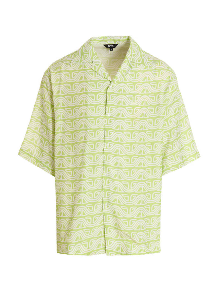 GCDS 100% Viscose shirt in green