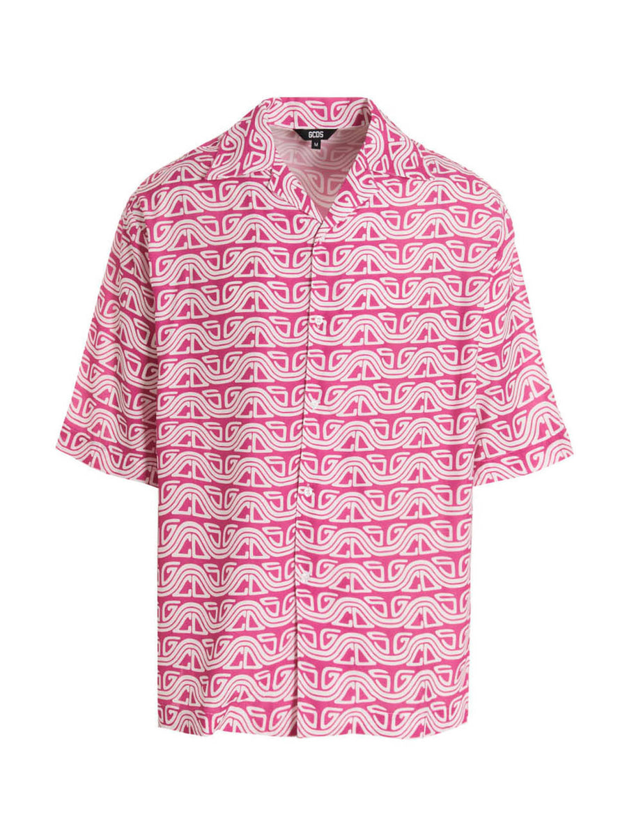 GCDS 100% Viscose shirt in pink