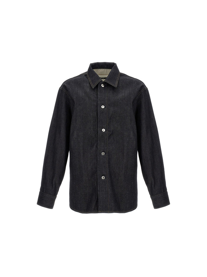 Jil Sander 100% Cotton overshirt in navy