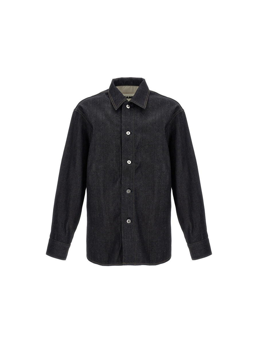 Jil Sander 100% Cotton overshirt in navy