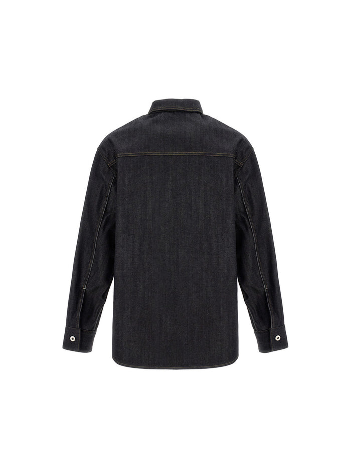 Jil Sander 100% Cotton overshirt in navy — view 2