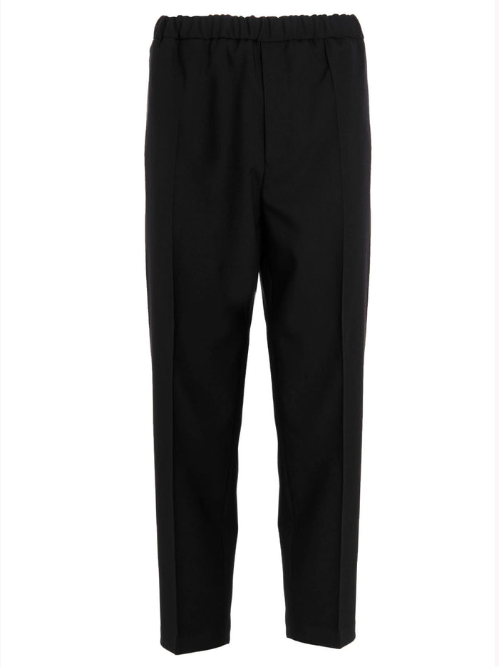 Jil Sander 100% polyester trousers in black