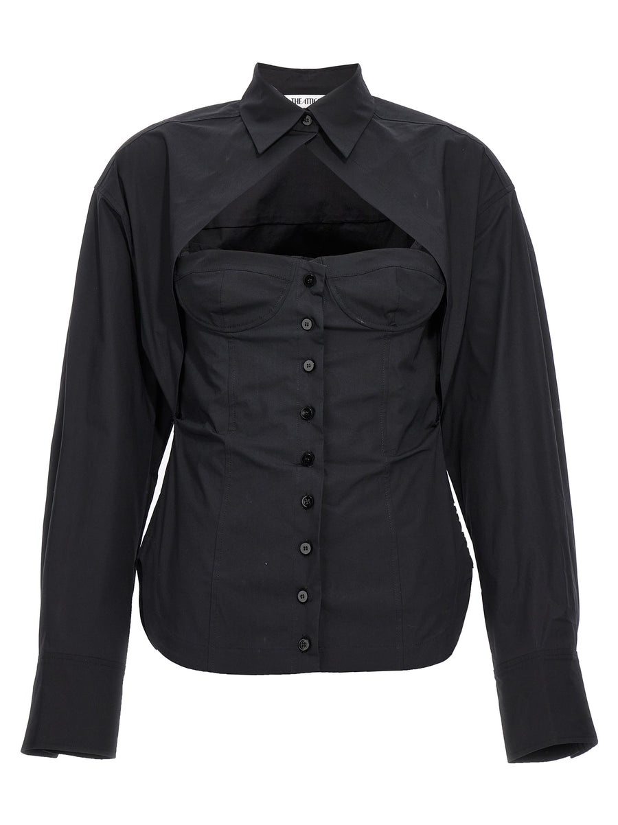 The Attico 97% Cotton blouse in black