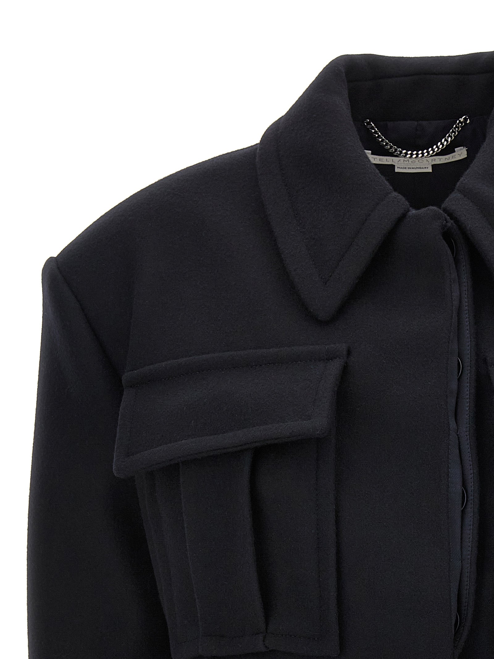 Stella McCartney 100% wool jacket in black — view 3