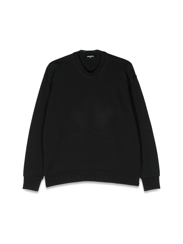 Crewneck Sweatshirt Black Cotton Sweatshirts