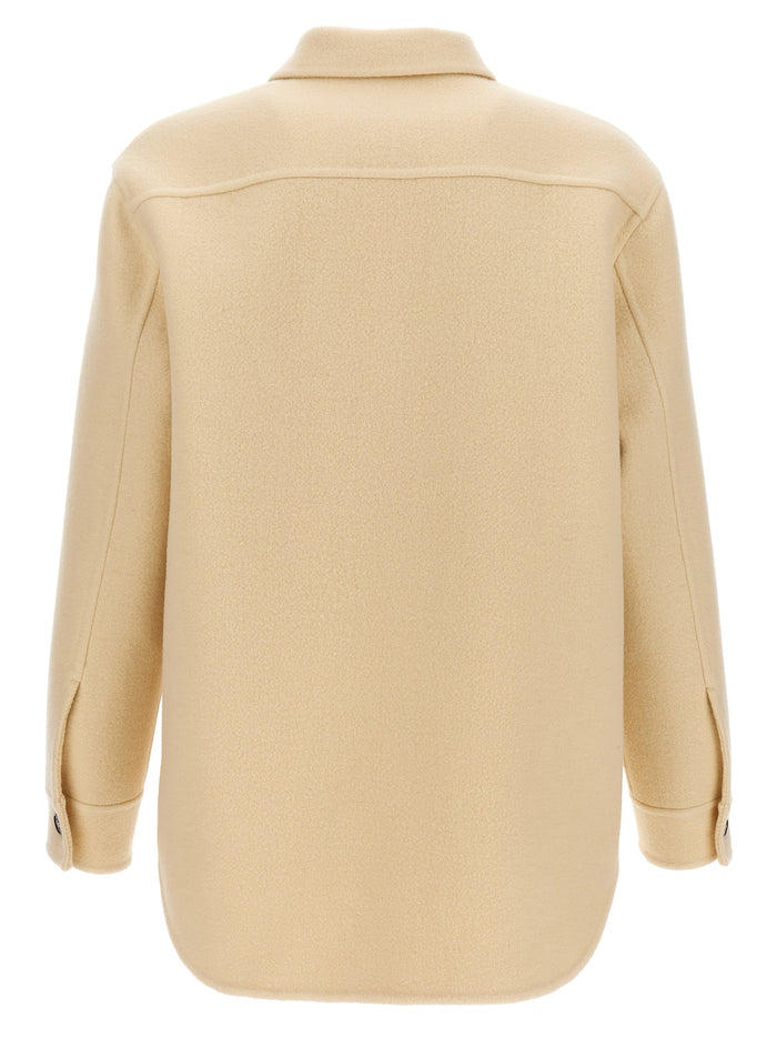 Jil Sander 100% Virgin Wool coat in beige — view 2
