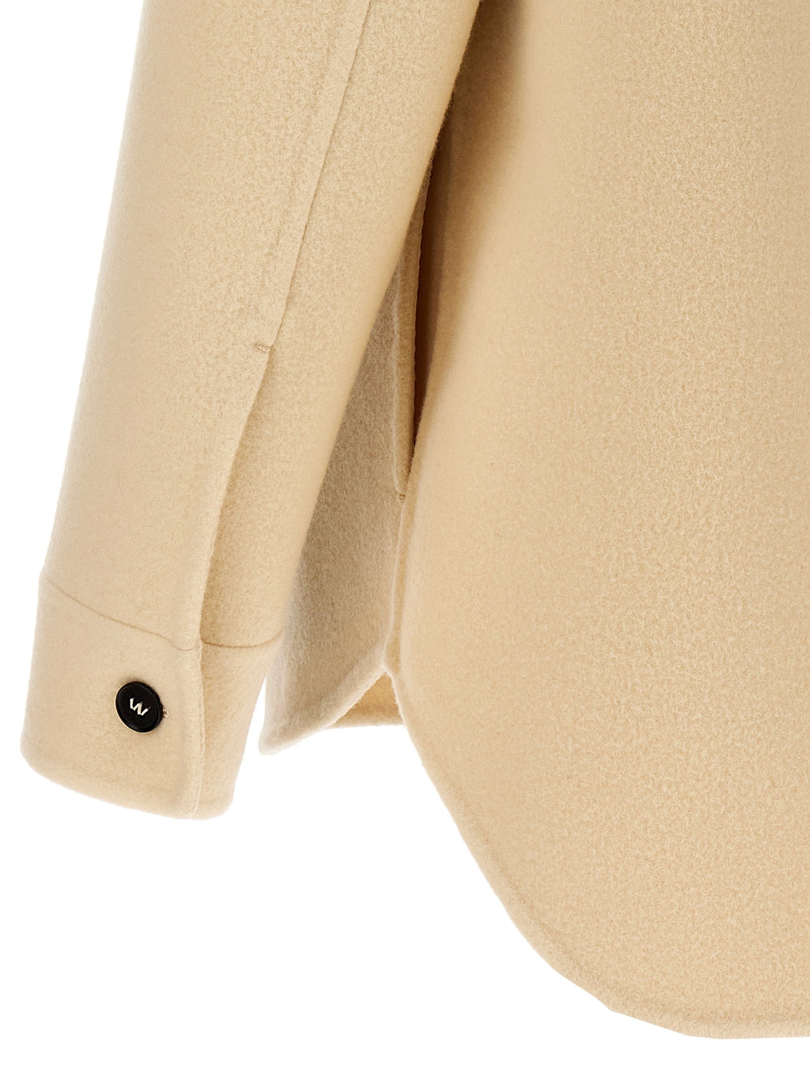 Jil Sander 100% Virgin Wool coat in beige — view 4