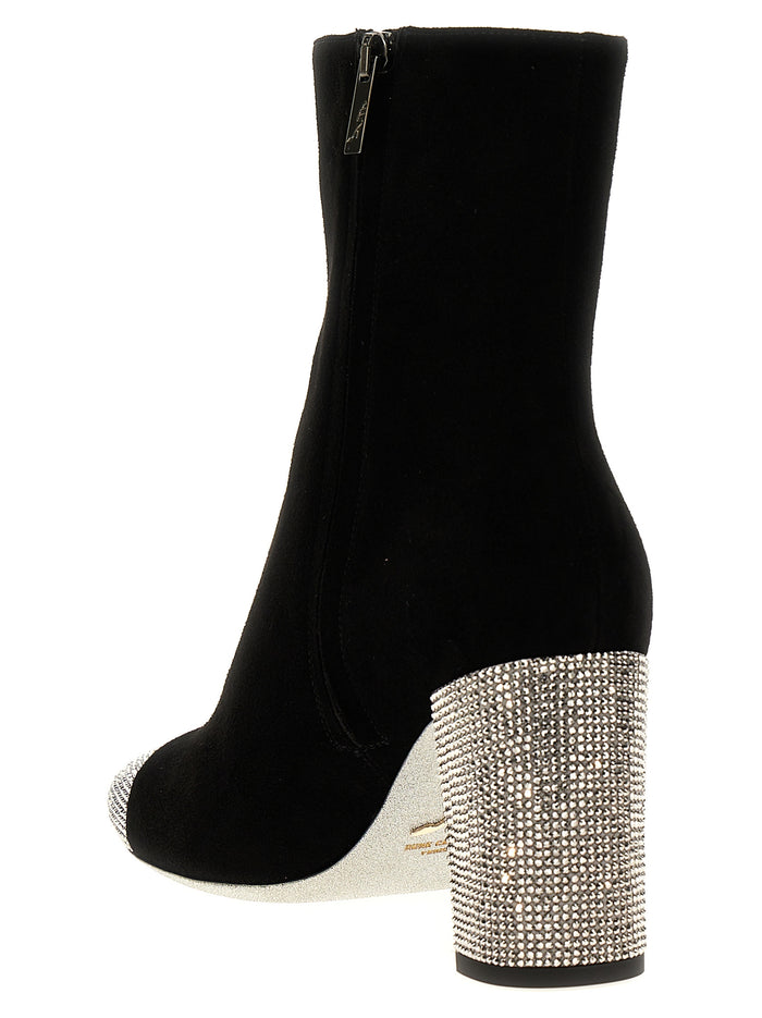 Rene Caovilla 80% Leather ankle boot in black — view 2