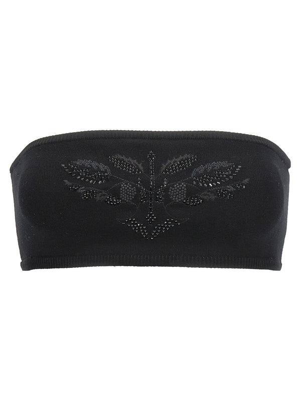 Max Mara 72% viscose bandeau top in black