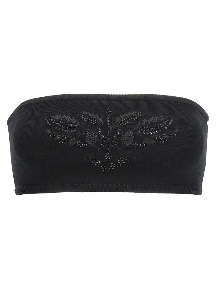 Max Mara 72% viscose bandeau top in black